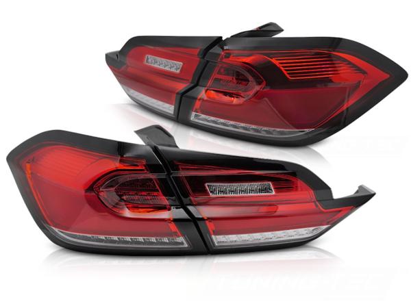 Voll LED Lightbar Rückleuchten passend für Ford Fiesta MK8 Bj. 17-21 Rot/Chrom