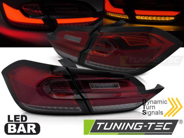 Voll LED Lightbar Rückleuchten passend für Ford Fiesta MK8 Bj. 17-21 Rot/Smoke