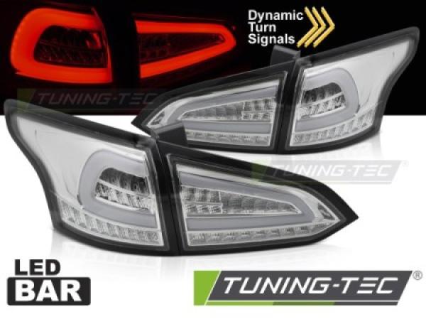 Voll LED Lightbar Rückleuchten passend für Ford Focus MK3 Turnier Bj. 11-18 Chrom