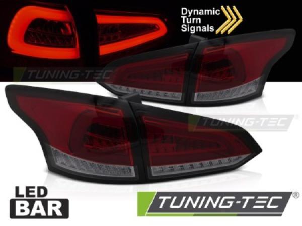 Voll LED Lightbar Rückleuchten passend für Ford Focus MK3 Turnier Bj. 11-18 Rot/Smoke