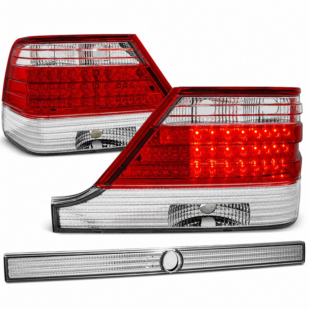 LED Rückleuchten passend für Mercedes-Benz W140 95-10.98 Rot/Weiß