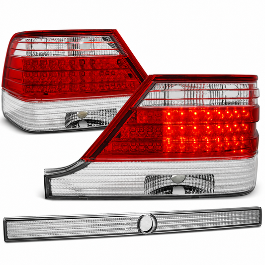 LED Rückleuchten passend für Mercedes-Benz W140 95-10.98 Rot/Weiß