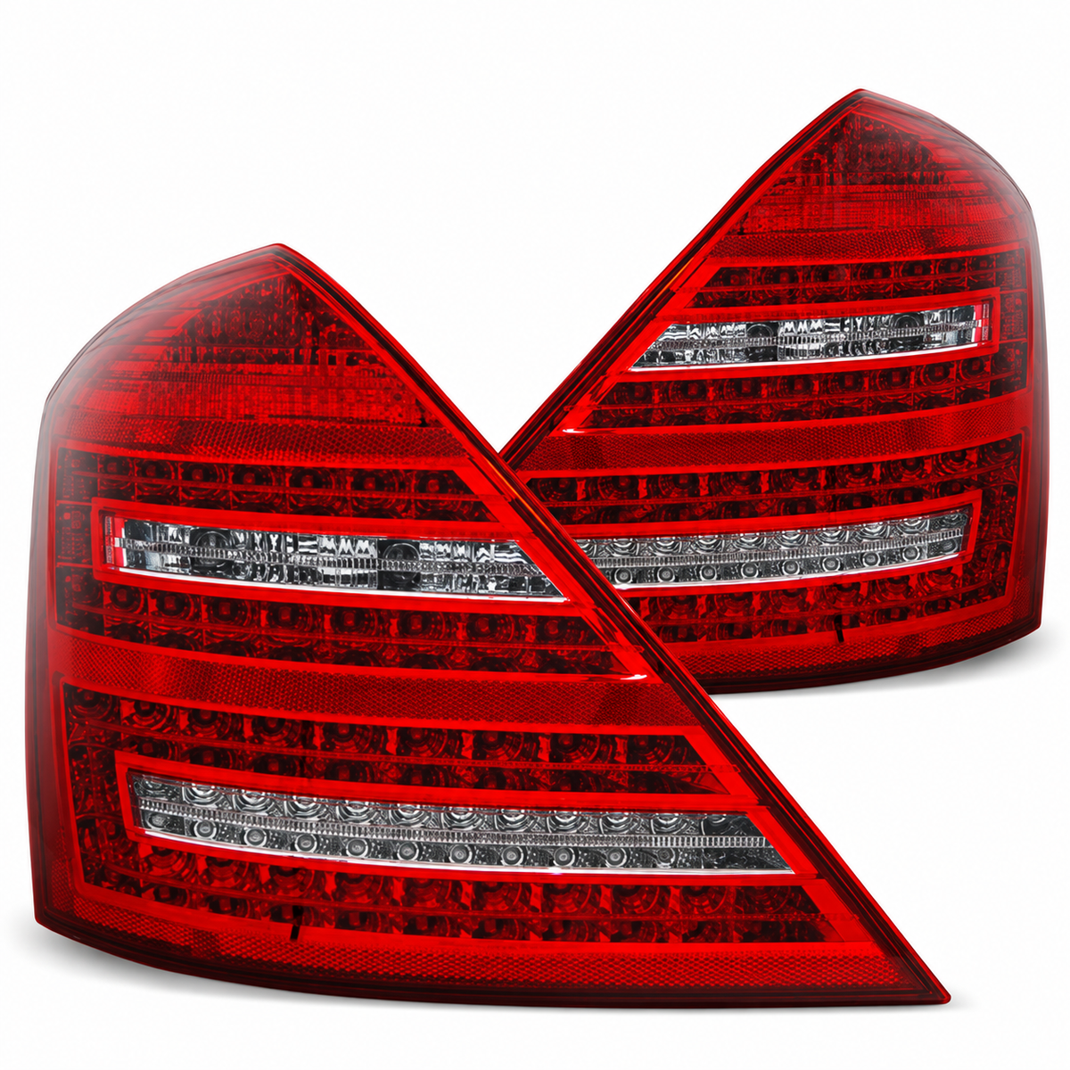 LED Rückleuchten passend für Mercedes-Benz W221 S-KLASA 2005–2009 Rot/Weiß
