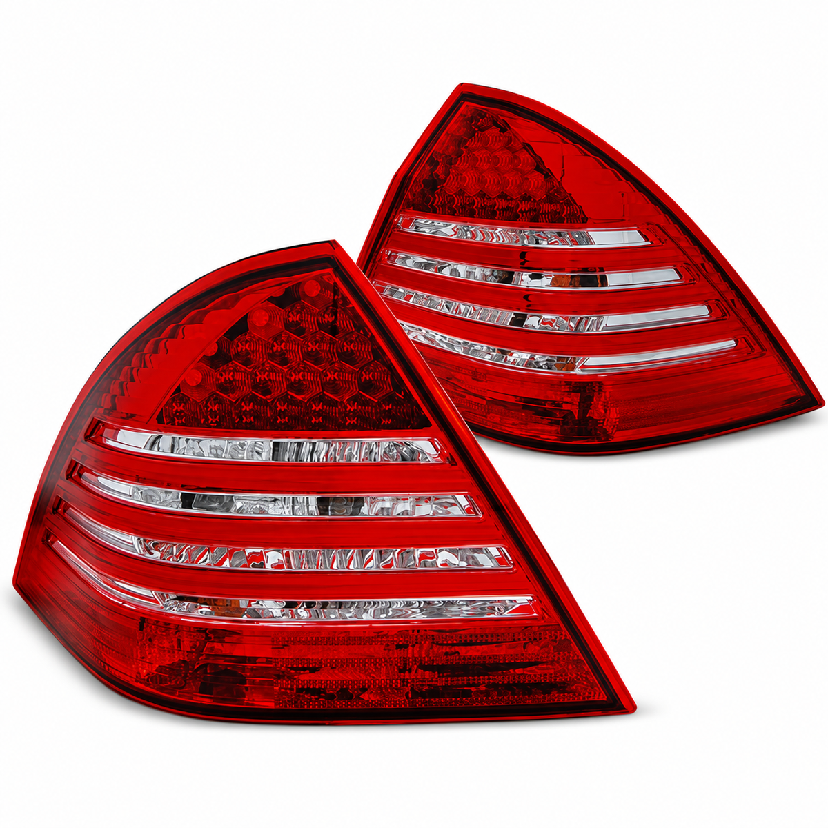 LED Rückleuchten passend für Mercedes-Benz C-KLASA W203 Limousine 2000–2004 Rot/Weiß
