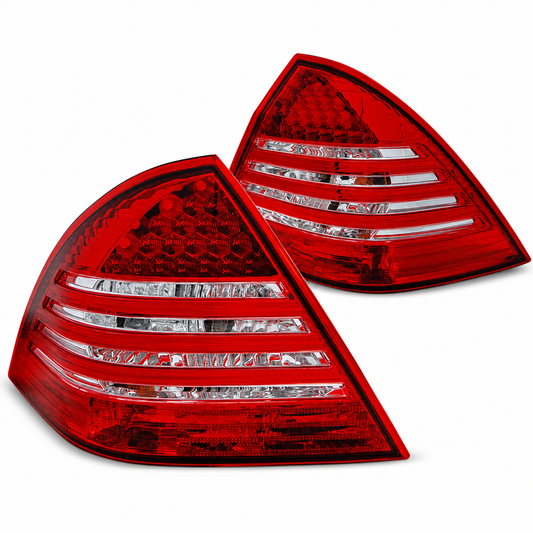 LED Rückleuchten passend für Mercedes-Benz C-KLASA W203 Limousine 2000–2004 Rot/Weiß