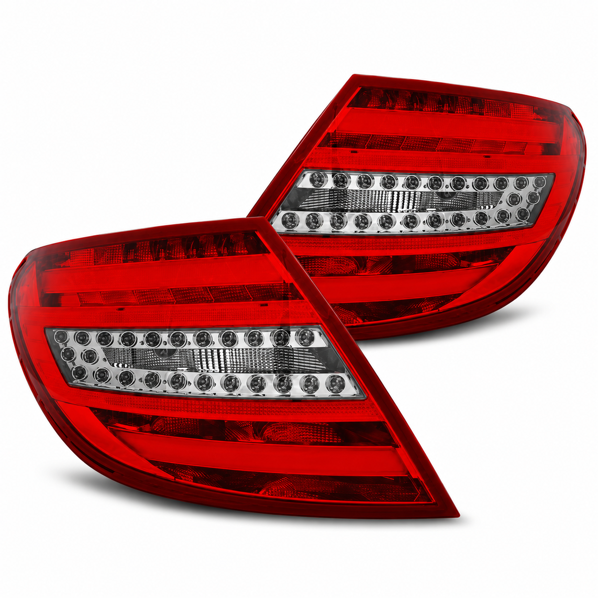 LED Rückleuchten passend für Mercedes-Benz C-KLASA W204 Limousine 2007–2010 Rot/Weiß