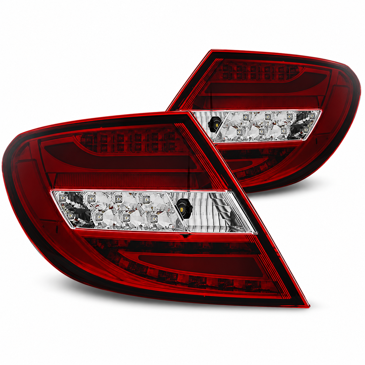 LED Rückleuchten passend für Mercedes-Benz C-KLASA W204 Limousine 2007–2010 Rot/Weiß