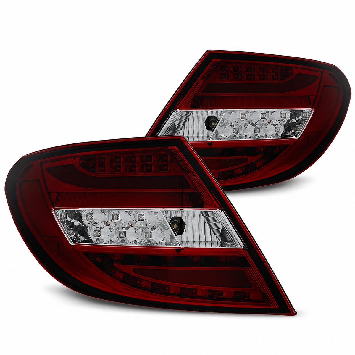 LED Rückleuchten passend für Mercedes-Benz C-KLASA W204 Limousine 2007–2010 Rot/Smoke
