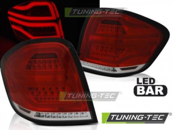 LED Lightbar Rückleuchten passend für Mercedes M-Klasse ML W164 Bj. 05-08 Rot/Chrom