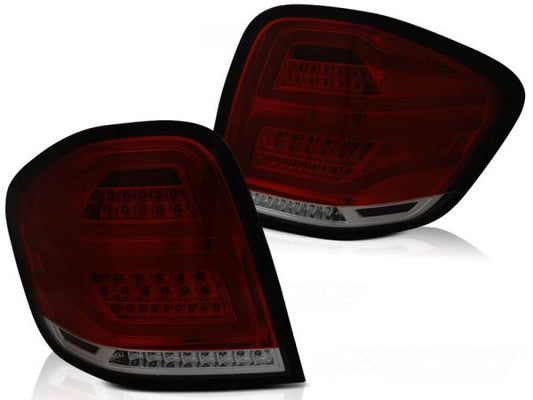 Voll LED Lightbar Rückleuchten passend für Mercedes M-Klasse ML W164 Bj. 08-11 Rot/Smoke