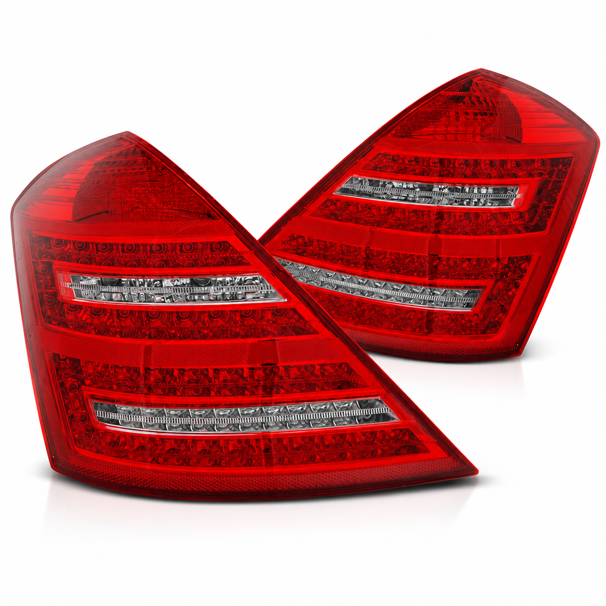 LED Rückleuchten passend für Mercedes-Benz W221 S-KLASA 2005–2009 Rot/Weiß dynamisch