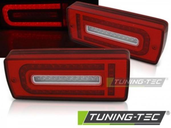 LED Lightbar Rückleuchten passend für Mercedes G-Klasse W463 Bj. 89 -12 Rot/Chrom