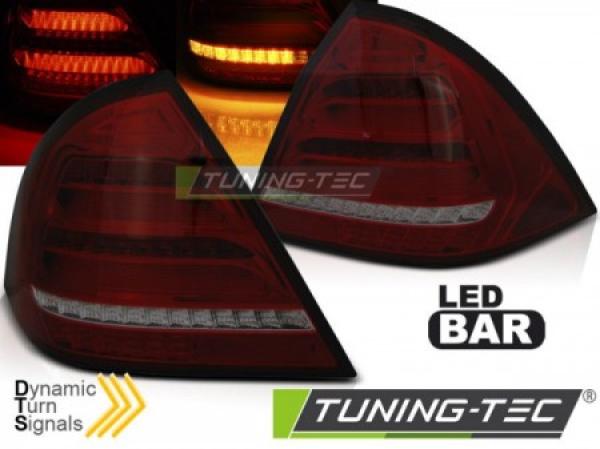 Voll LED Lightbar Rückleuchten passend für Mercedes C-Klasse W203 Limo  00-04 Rot/Smoke
