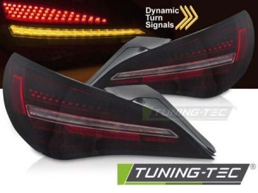 Voll LED Lightbar Rückleuchten passend für Mercedes Benz CLA C117 Bj. 13-19 Rot/Chrom