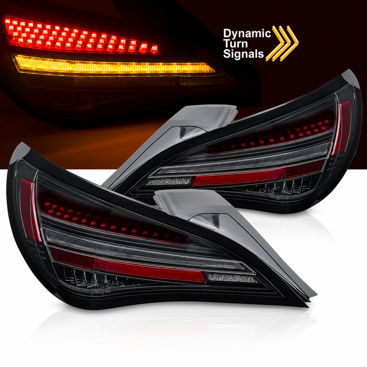 LED Rückleuchten passend für Mercedes-Benz CLA C117/X117 Schwarz/Smoke – Ansicht 1