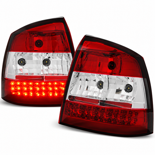 LED Rückleuchten passend für Opel Astra G 09/1997–02/2004 Rot/Weiß