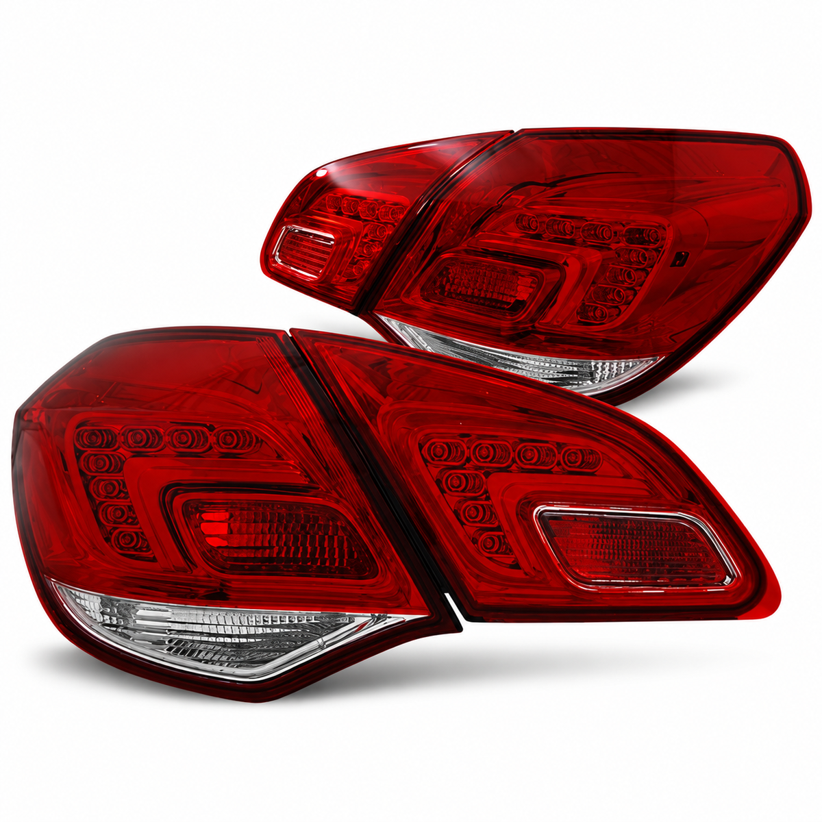 LED Rückleuchten passend für Opel Astra J 2010–2015 Schrägheck Rot/Weiß