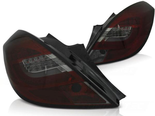 LED Lightbar Rückleuchten passend für Opel Corsa D (3-Türer) Bj. 06-14 Rot/Smoke