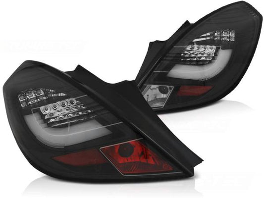 LED Lightbar Rückleuchten passend für Opel Corsa D (3-Türer) Bj. 06-14 Schwarz