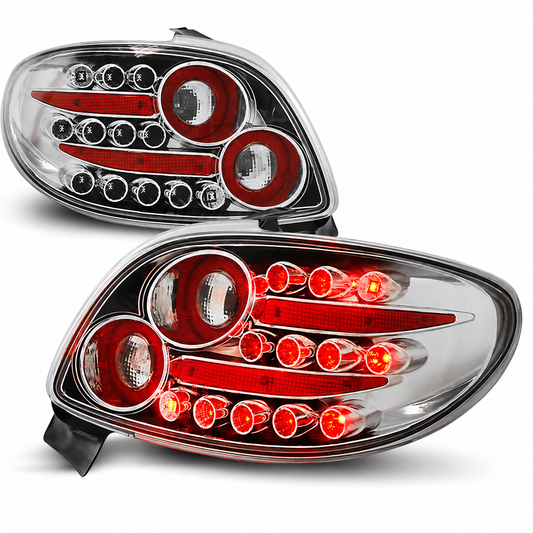 LED Rückleuchten passend für Peugeot 206 ab 10/1998 Chrom