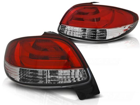LED Rückleuchten passend für Peugeot 206 Bj. 98-06 Rot/Chrom