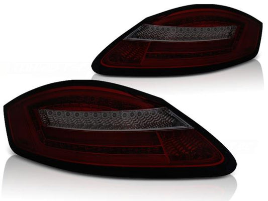 Voll LED Lightbar Rückleuchten passend für Porsche Boxster 987 + Cayman  04-09 Rot/Smoke
