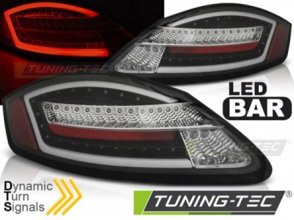Voll LED Lightbar Rückleuchten passend für Porsche Boxster 987 + Cayman 04-09 Schwarz