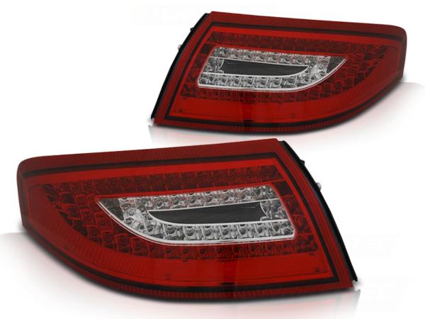 LED Rückleuchten passend für Porsche 911 996 Bj. 1997-2006 Rot/Chrom