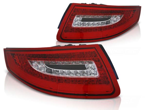 LED Rückleuchten passend für Porsche 911 997 Bj. 04-08 Rot/Chrom