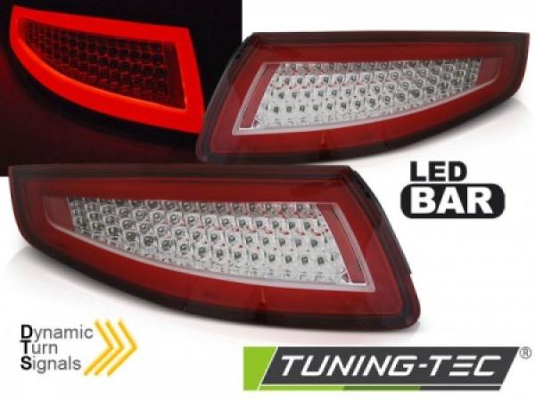 Voll LED Lightbar Rückleuchten passend für Porsche 911 997 Bj. 04-08 Rot/Chrom