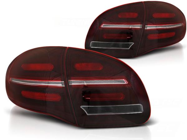 Voll LED Lightbar Rückleuchten passend für Porsche Cayenne 958 92A Bj. 10-14 Rot/Chrom