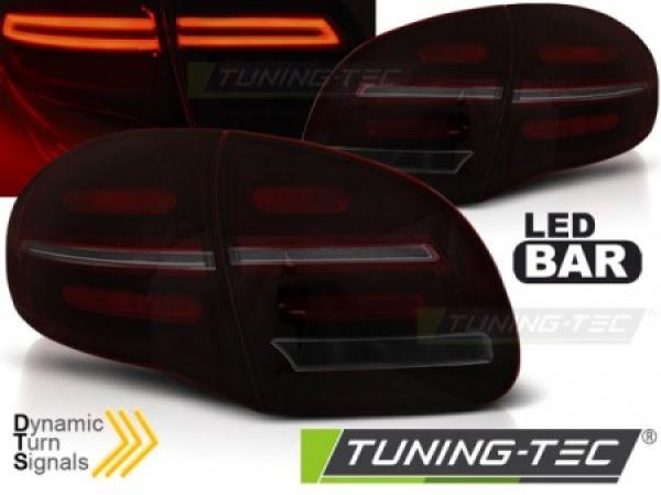 Voll LED Lightbar Rückleuchten passend für Porsche Cayenne 958 92A Bj. 10-14 Rot/Smoke