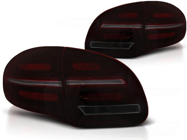 Voll LED Lightbar Rückleuchten passend für Porsche Cayenne 958 92A Bj. 10-14 Rot/Smoke