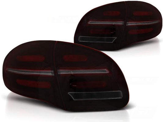 Voll LED Lightbar Rückleuchten passend für Porsche Cayenne 958 92A Bj. 10-14 Rot/Smoke