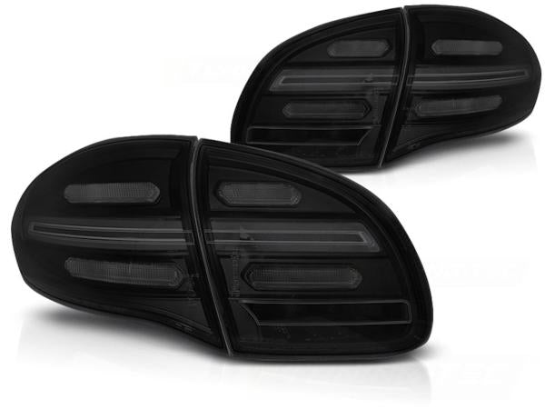 Voll LED Lightbar Rückleuchten passend für Porsche Cayenne 958 92A 10-14 Schwarz Smoke