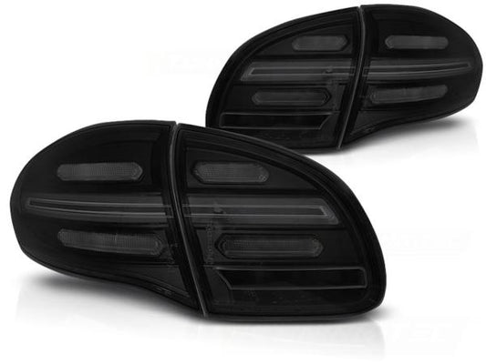 Voll LED Lightbar Rückleuchten passend für Porsche Cayenne 958 92A 10-14 Schwarz Smoke