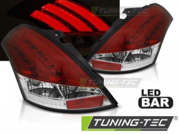 LED Lightbar Rückleuchten passend für Suzuki Swift IV (FZ, NZ) Bj. 10-17 Rot/Chrom
