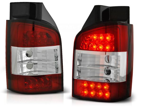 LED Upgrade Design Rückleuchten passend für VW T5 03-09 rot/klar (Heckklappe)