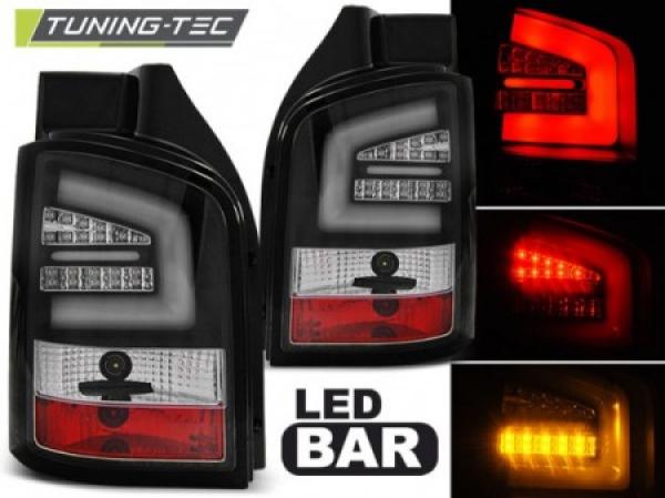 LED Lightbar Rückleuchten passend für VW T5 Bj. 03-09 Schwarz (Heckklappe)