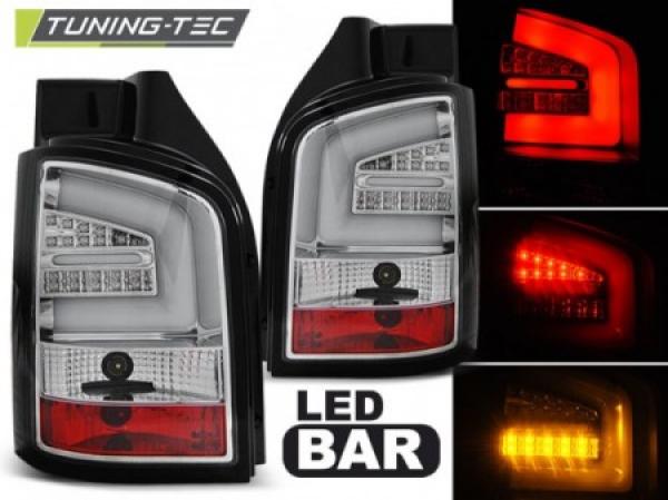LED Lightbar Rückleuchten passend für VW T5 GP Facelift Bj. 09-15 Chrom (Heckklappe)