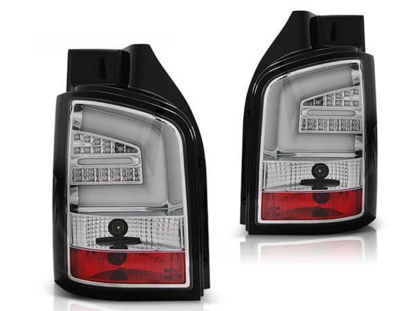 LED Lightbar Rückleuchten passend für VW T5 GP Facelift Bj. 09-15 Chrom (Heckklappe)