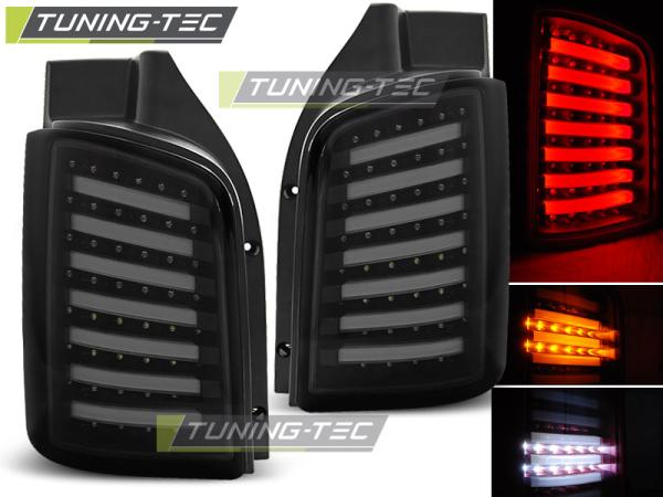 LED Lightbar Rückleuchten passend für VW T5 / T5 GP  03-15 Schwarz Smoke (Flügeltüren)
