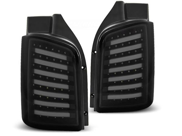LED Lightbar Rückleuchten passend für VW T5 / T5 GP  03-15 Schwarz Smoke (Flügeltüren)