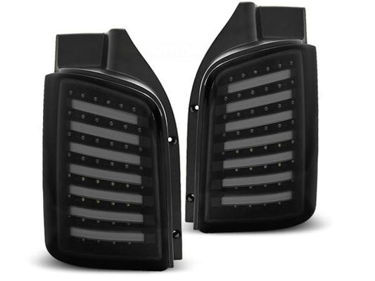 LED Lightbar Rückleuchten passend für VW T5 / T5 GP  03-15 Schwarz Smoke (Flügeltüren)