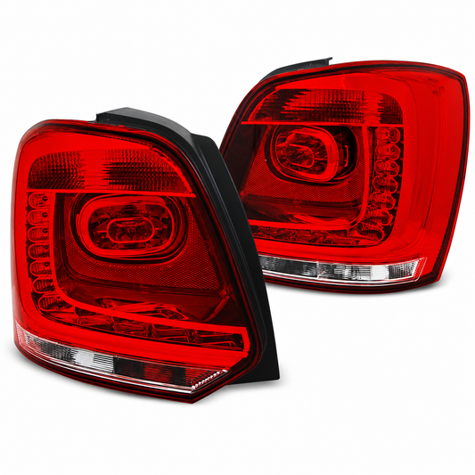 LED Rückleuchten passend für VW Polo 2009–2014 Rot/Weiß