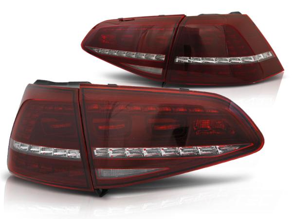 LED Rückleuchten passend für VW Golf 7 (VII) Limo Bj.12-17 Rot/Chrom dynamischer Blinker