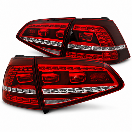 LED Rückleuchten passend für VW Golf 7 2013–2017 Rot/Weiß