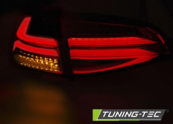 Voll LED Lightbar Rückleuchten passend für VW Golf 7 (VII) Limo Bj. 12-17 Rot/Smoke