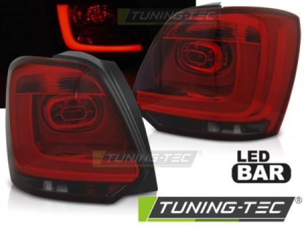 LED Lightbar Rückleuchten passend für VW Polo 6R Bj. 09-14 Rot/Smoke