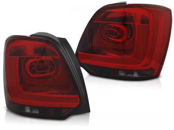 LED Lightbar Rückleuchten passend für VW Polo 6R Bj. 09-14 Rot/Smoke